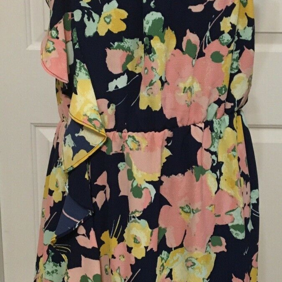 NWOT Kaari Blue One Shoulder Ruffle Dress XL - Picture 2 of 7